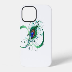 Coque iPhone 12 Symbole d'infini avec plume de paon