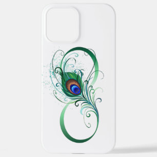 Coque iPhone 12 Pro Max Symbole d'infini avec plume de paon
