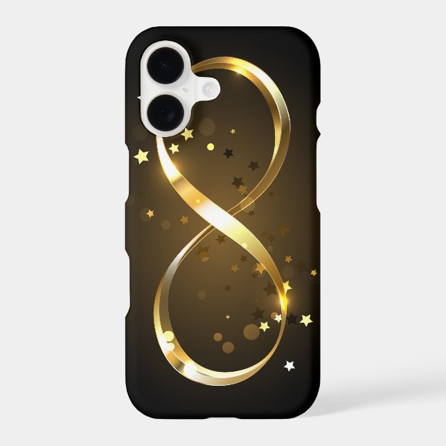 Coque iPhone Symbole d'infini doré (Verso)