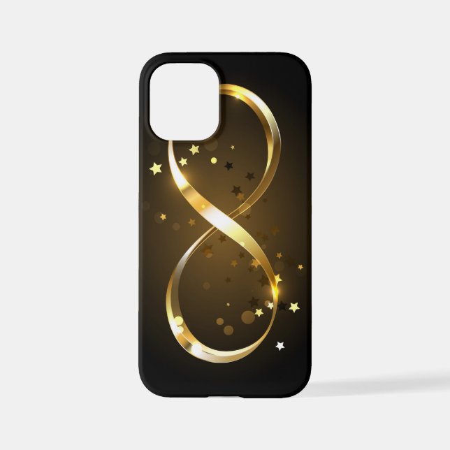 Coque iPhone Symbole d'infini doré (Verso)