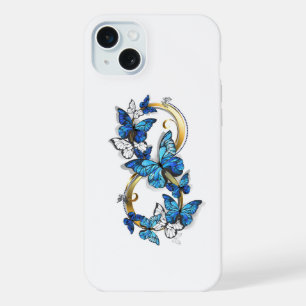 Symbole infini de papillons Morpho bleus