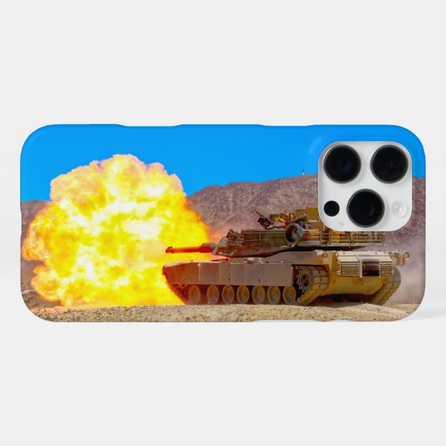 Coque iPhone TANK DE BATAILLE - M1 Abrams (Verso Horizontal)