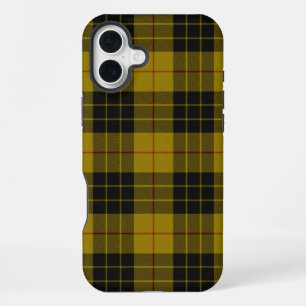 Coque iPhone 16 Plus tartan MacLeod jaune carreaux noirs