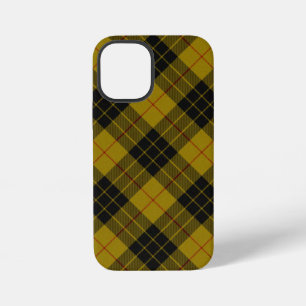 Coque iPhone 12 Mini tartan MacLeod jaune noir carreaux