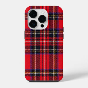 Coque Pour iPhone 14 Plus tartan Royal Stewart rouge noir carreaux