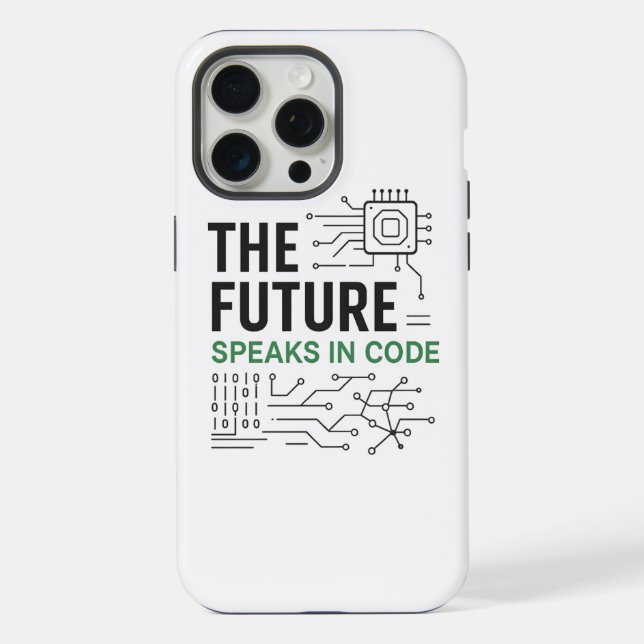 Coque iPhone Technologie future codée : Empreinte algorithmique (Verso)