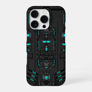 Coque iPhone 16 Pro Technologie Rétro-Futuriste PixelArt