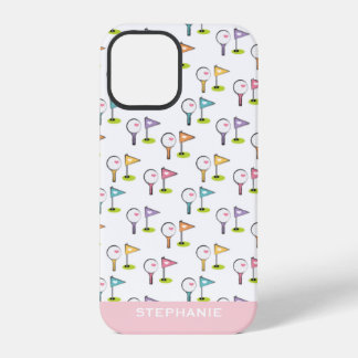 Coque iPhone 12 Pro Tee de golf personnalisé mignon et épingles