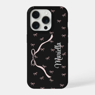 Téléphone personnalisé avec ruban noir Coquette