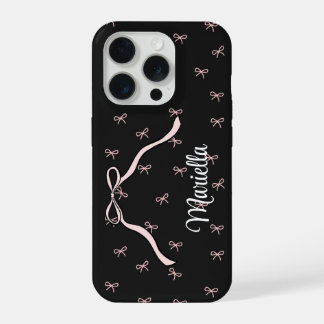 Téléphone personnalisé avec ruban noir Coquette