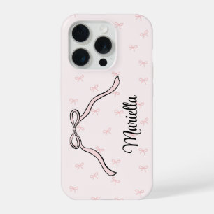 Téléphone personnalisé Ruban rose Coquette