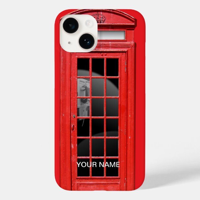 Coque iphone téléphonique rouge personnalisé (Verso)