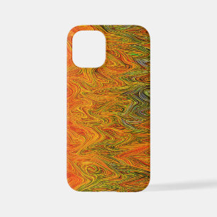 Coque iPhone 12 Mini "Tempête neurale" Orange jaune Abstrait