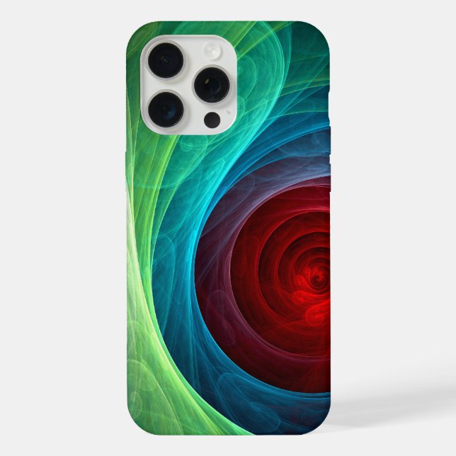 Coque iPhone Tempête rouge Floral Art moderne Abstrait Motif co (Verso)