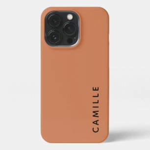 Etui iPhone 13 Pro Terracotta Minimaliste Simple Nom Coque-Mate