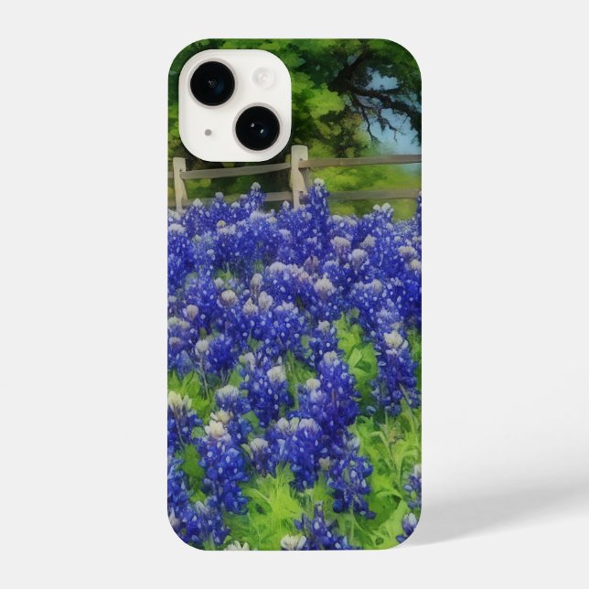 Coque iPhone Texas Bluebonnet Art Blue Flower  (Verso)