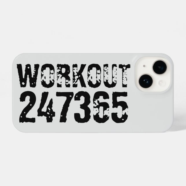 Coque iPhone Texte usé et rayé Workout 247365 noir (Verso Horizontal)