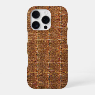 Coque iPhone 16 Pro Texture de cuir de taupe moderne croc