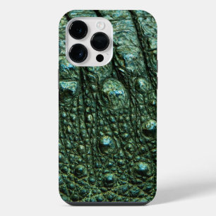 Coque Pour Pour iPhone 14 Pro Max Texture de peau d'alligator vert