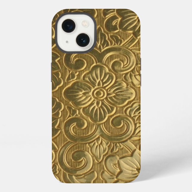 Coque iPhone Texture dorée (Verso)