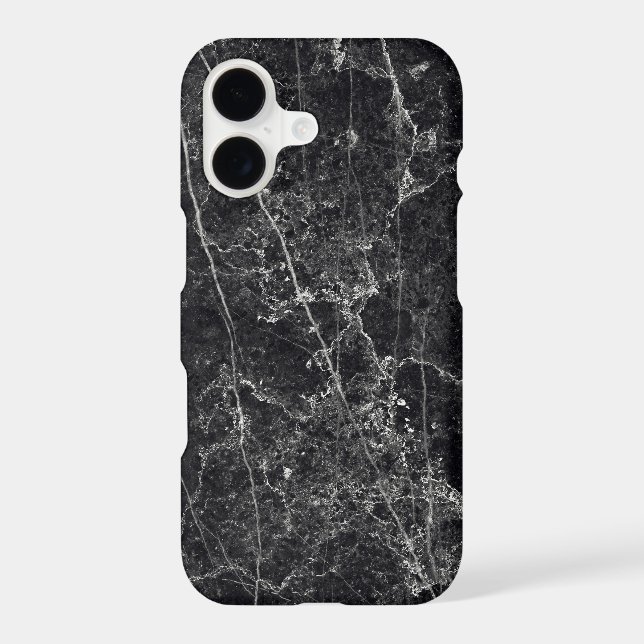 Coque iPhone Texture en marbre noir (Verso)