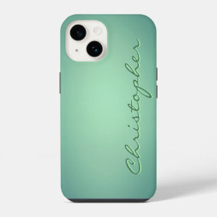Coque Pour iPhone 14 Texture radiale vert clair personnalisée