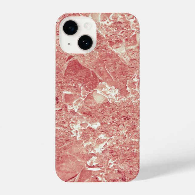 Coque iPhone Texture rose en marbre d'or (Verso)
