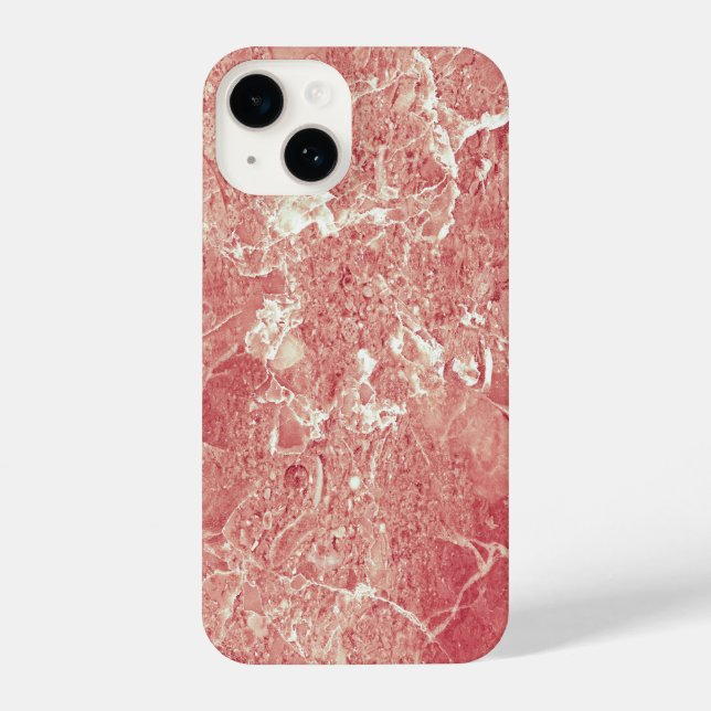 Coque iPhone Texture rose en marbre d'or (Verso)
