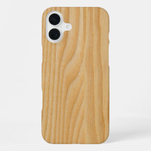 Coque iPhone 16 Plus textures en bois clair
