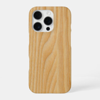 Coque iPhone 16 Pro textures en bois clair