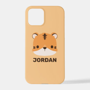 Coque iPhone 12 Pro Tigre mignon avec nom personnalisé