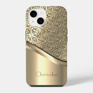 Coque Pour iPhone 14 Titane Or Poli Radial Métallisé iphone 15