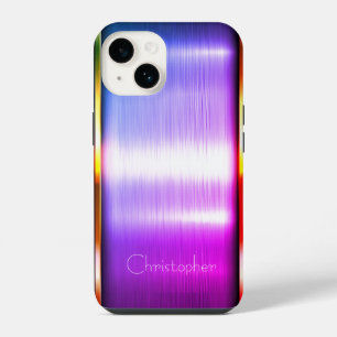 Coque Pour iPhone 14 Titane poli violet radial métal iphone 15