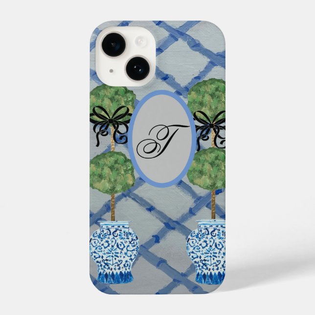Coque iPhone Topiary Blue Ginger Jars Jar Mat (Verso)