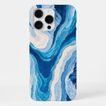 Topographie abstraite de glacier Blue & Gold pour