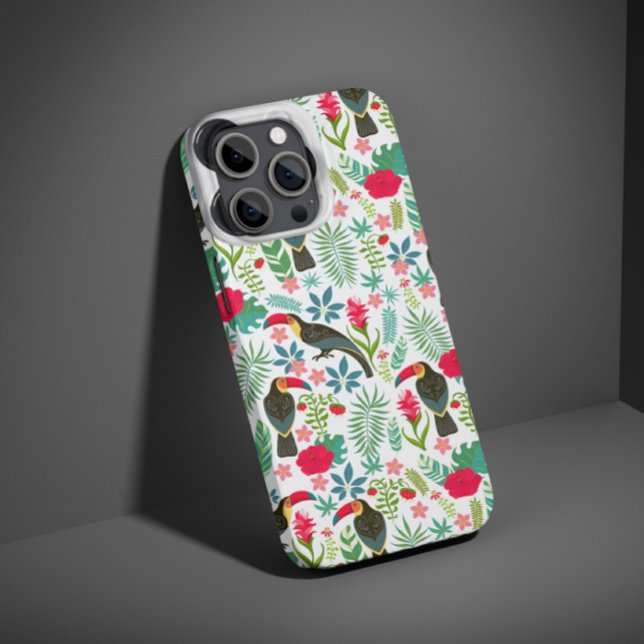 Coque iPhone Toscanes tropicales et Motif de fleurs (Créateur téléchargé)