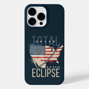 COQUE POUR POUR iPhone 14 PRO MAX TOTAL SOLAIRE ECLIPSE 4.8.2023 USA MAP DISTRESSED