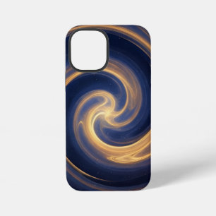 Coque iPhone 12 Mini Tourbillon Cosmique de Lumière Dorée