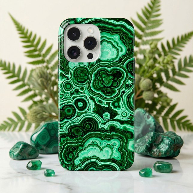 Coque iPhone Tourbillon Psychédélique en Malachite Luxueuse (Créateur téléchargé)