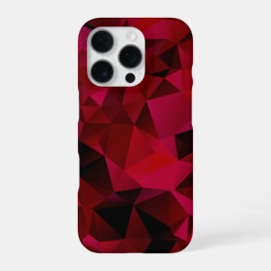Coque iPhone 16 Pro Triangles géométriques polygonaux impression rouge