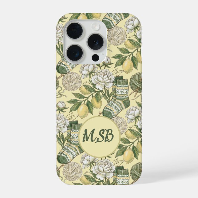 Coque iPhone Tricot de citron d'été (Verso)