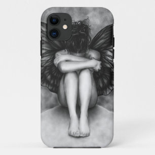 Coque iphone triste de fille de papillon