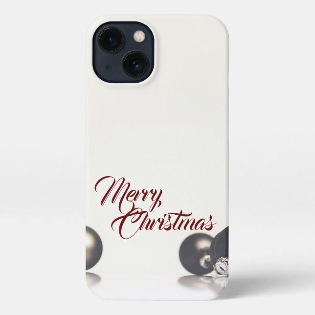 Coque iPhone Trois boules de Noël devant un fond clair (Verso)