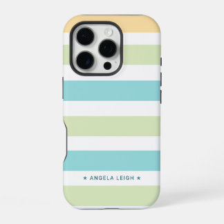 Coque iPhone 16 Pro Tropiques de Whimsical Cabana Stripes