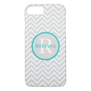 coque iphone turquoise Chevron Monogram