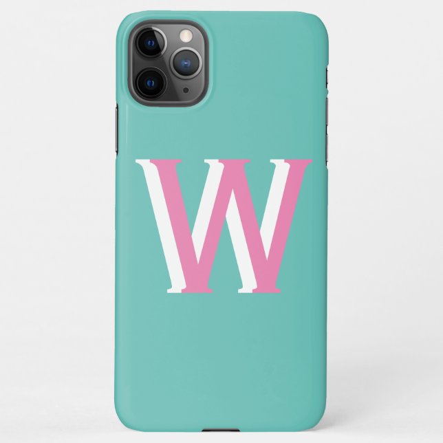 Coque iPhone Turquoise et rose initial iPhone 11Pro Max Coque (Dos)