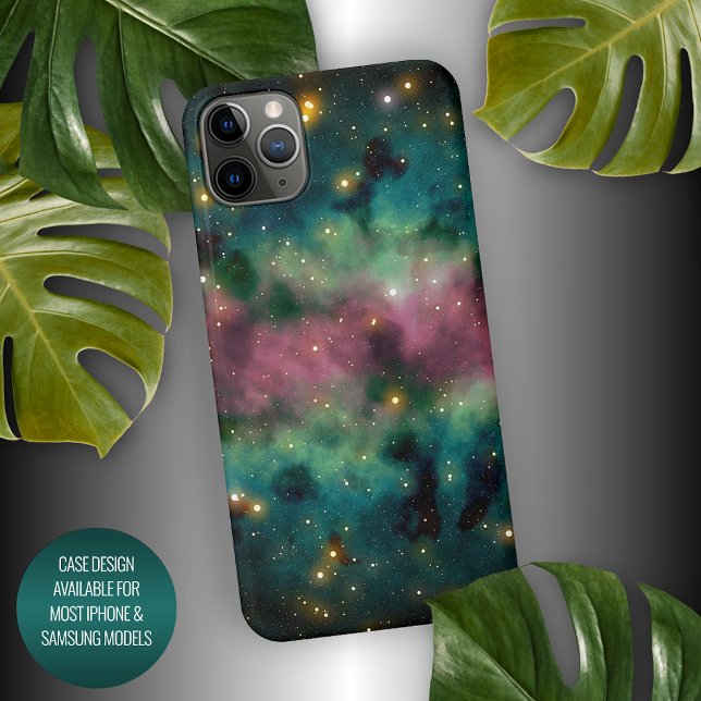 Coque iPhone Turquoise foncé bleu vert rose violet Milkyway Gal (Créateur téléchargé)