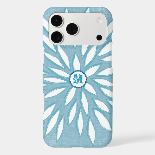 Coque iphone Turquoise Monogramme (Verso)