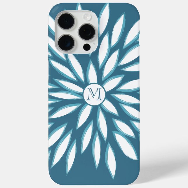 Coque iphone Turquoise Monogramme (Verso)