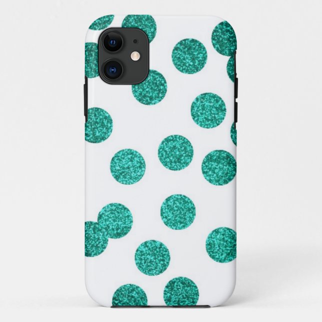 coque iphone Turquoise Parties scintillant (Dos)